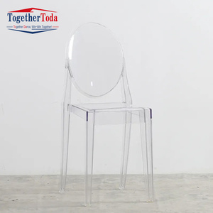 Round Back <b>Polypropylene</b> Acrylic Plastic Transparent Dining <b>Chairs</b> Modern Outdoor Black Color Plastic <b>Chairs</b> - Product Image 4