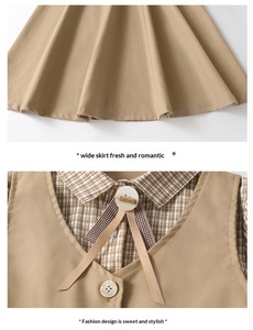 Nouvelle Arrivée 2026 – Uniforme Scolaire Britannique pour Filles, Robe Deux Pièces en Coton, Vente en Gros OEM, <span class=keywords><strong>Tenue</strong></span> d'Été pour Enfants - Product Image 6