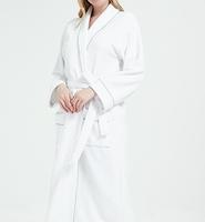 Peignoir de bain en coton de haute qualité pour femme, personnalisé avec logo, pour hôtel et spa, séchage rapide, col en V, fermeture à cordon, long