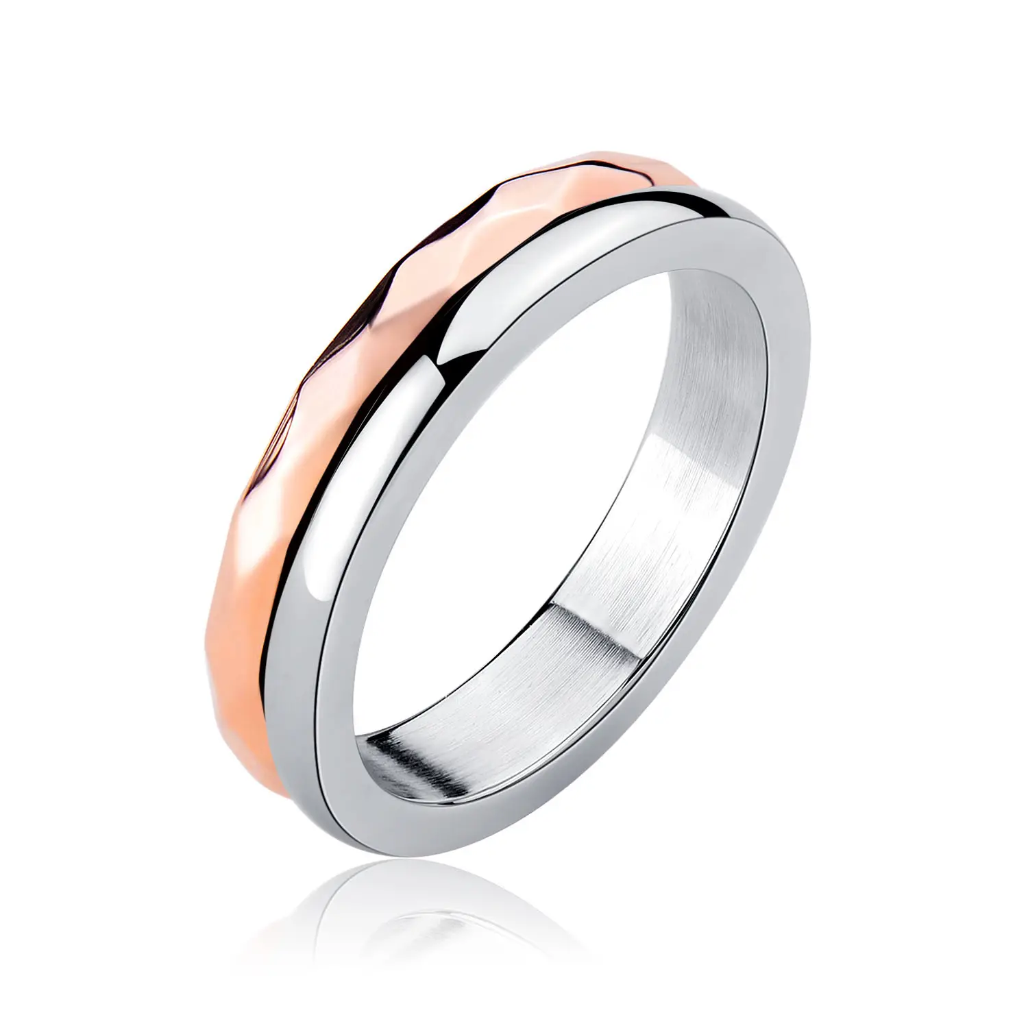 Rings For Woman Rose Gold Black Stainless Steel Ring Simple Fashion Finger Lovers Ring Accessories For Men And Women