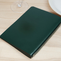 Usine de haute qualité en cuir véritable Menu dossier Logo personnalisé A4 taille Restaurant hôtel marque Menu couverture printemps classeur Menu Clip