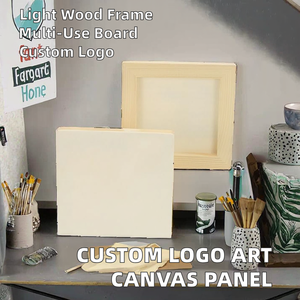 Custom Logo Promotional Art Canvas Panel Lightweight <b>Wooden</b> Frame <b>Square</b> Wall Hanging for Oil Painting Crafts - Product Image 2