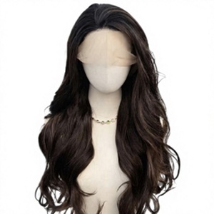 Perruque longue brune en cheveux humains Remy, entièrement en dentelle, avec cheveux de bébé, bonnet en dentelle suisse transparente, taille moyenne - Product Image 1