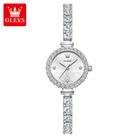 Montre à quartz pour femme OLVES 5889, élégante, lumineuse, avec diamants, étanche, montre-bracelet décontractée pour femme, montre de soirée