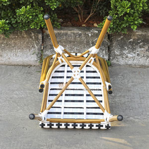 Franse Buitenstoel van Bamboe-look Bistro Rattan, Stapelbare Eetkamerstoel van Wicker - Product Image 5