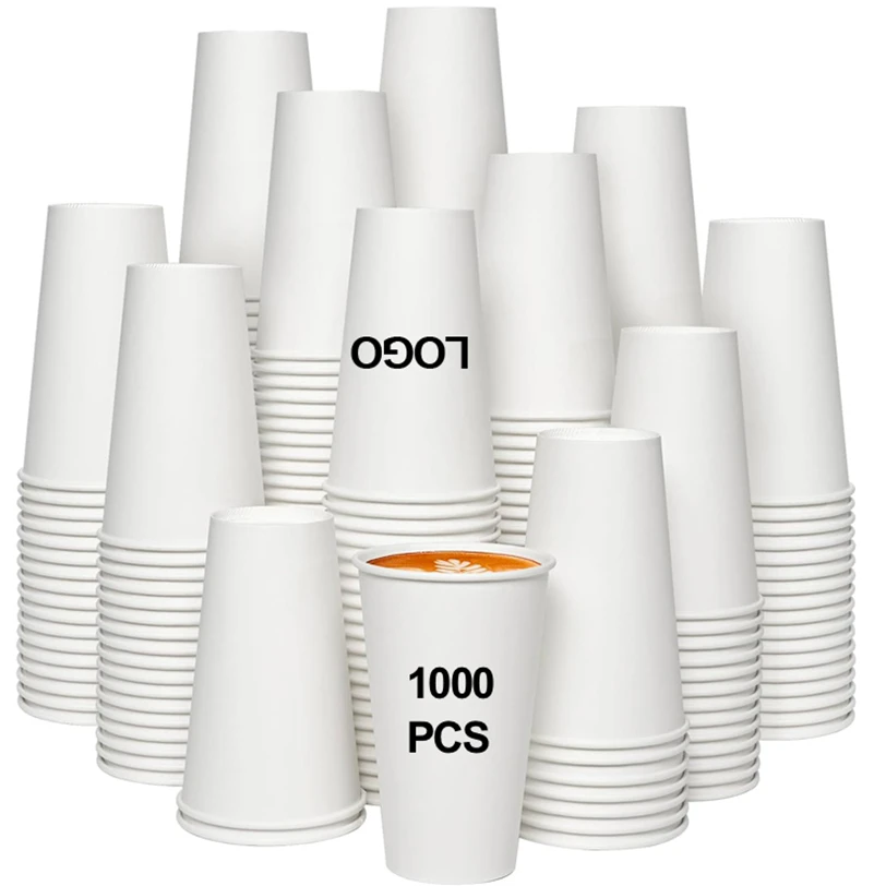 Customized Color & Size Double Wall Craft Paper Biodegradable High Quality Disposable Packaging Hot Coffee Cups Lids Embossing
