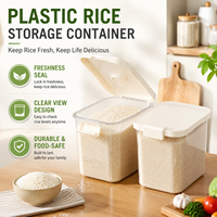 Contenedor Rectangular de Plástico para Almacenamiento de Arroz de Grado Profesional, para Uso Doméstico, Grande, de 20 Libras, Sellado, a Prueba de Insectos y Humedad