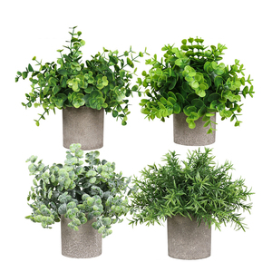 PT003-15热卖迷你塑料盆景盆栽套装人造小蛇草花盆 - Product Image 1