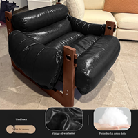 Fauteuil paresseux en bois massif de fabrication chinoise pour salon, fauteuil d'appoint moderne en cuir