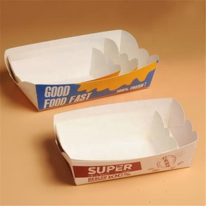 Barquette en papier jetable, économique, écologique, personnalisée, en kraft blanc, 10oz, 23oz, 32oz, pour frites, snacks, poulet frit - Product Image 2