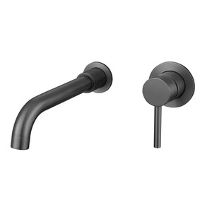 Moderner 304 Edelstahl Einhand Gold Schwarz Gebürsteter Becken Wasserhahn Versteckte Wand montage Heiß kaltwasser hahn Verdecktes Design - Product Image 1