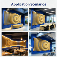 Panel Dinding Akustik Modern HENGJIU Custom Cut 3D Sculptural Wave untuk Proyek Interior Hotel, Kantor, Ruang Tamu, dan Sekolah