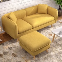 Canapé modulaire sectionnel carré inclinable moderne de 1,9 m avec pieds en bois et revêtement en tissu pour petits salons
