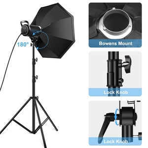 Puluz 100W ชุดไฟแฟลชสำหรับสตูดิโอถ่ายภาพแบบใหม่พร้อมขาตั้งกล้องแบบสะท้อนแสง - Product Image 3