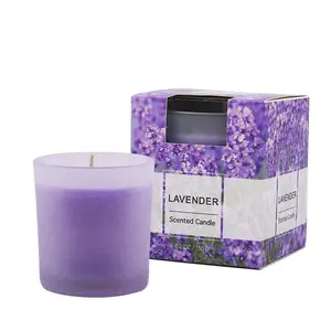 Neues Design Eleganter Stil Home Decoration 150g Duft Soja Wachs Box Kerze OEM-Lavendel Duft