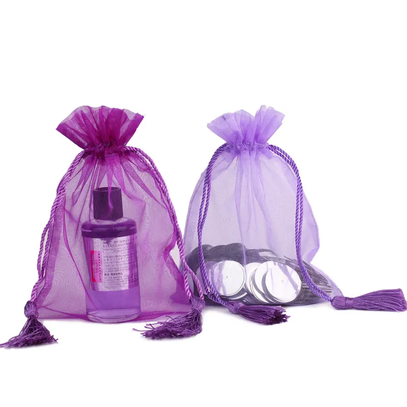 Benutzer definierte Organza Candy Bags Logo Hochzeit bunte Geschenk verpackung Tasche