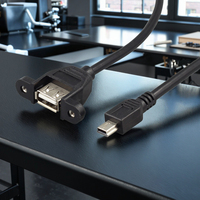 Benutzer definierte hochwertige 50cm Mini-USB-Stecker Typ USB 2.0 Buchse Verlängerung kabel Schrauben Flach 3m Handy USB-Kabel
