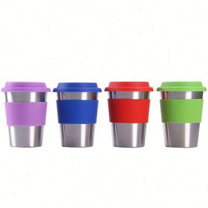 Tasse en acier inoxydable avec isolation thermique en silicone et protection anti-brûlure, tasse à eau de bureau - Product Image 6