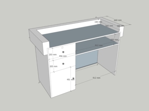 Mostrador de Recepción Moderno, Pequeño, Verde, con Logotipo Gris Grande, <span class=keywords><strong>Fotos</strong></span> de Tienda Blancas, Económico y Elegante para Gimnasio - Product Image 6