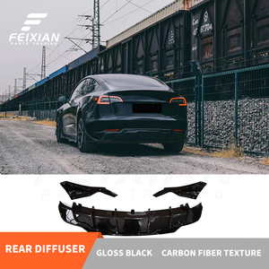 Kit carrosserie complet pour Tesla Model 3, style rapide, lèvre avant, jupe latérale, lèvre arrière, spoiler, rideau d'air, ABS noir brillant, haute qualité - Product Image 6