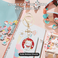 Porte-clés tendance vintage en alliage de zinc motif chat porte-bonheur de dessin animé, design patte de chat créatif, DIY pour sacs, clés de voiture, cadeau personnalisé