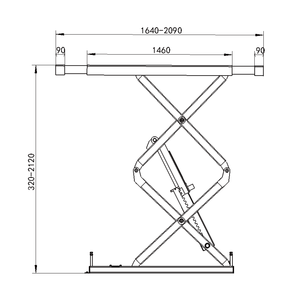 Gunting tersembunyi tanah skala kecil mengangkat mobil, gunting otomotif pengangkat hidrolik silinder ganda untuk toko perbaikan kendaraan - Product Image 6