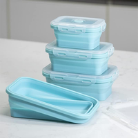 Boîtes de rangement alimentaire pliables en silicone multi-tailles pour la cuisine, les voyages et les activités de plein air, compatibles OEM
