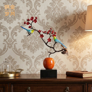 Adorno floral de cobre con diseño de doble felicidad para sala de estar, regalo de inauguración de casa, de Copper Art Workshop - Product Image 3