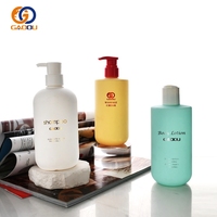 Botol Losion Matte Bentuk Boston dengan Pompa Dispenser Label Kustom Botol HDPE untuk Sampo Kondisioner