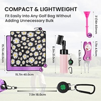 Kit de Nettoyage d'Accessoires de Golf Personnalisé Amrta avec Logo, Ensemble Cadeau, Serviettes de Golf en Microfibre Polyester à Séchage Rapide, Brosse et Outil de Réparation de Divots