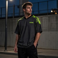 Camiseta de Fútbol Minimalista Sublimada Personalizada, Corte Regular, Poliéster Transpirable, Secado Rápido, Color Neón