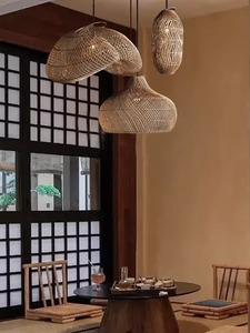 Nordic Handwoven Rattan Pendant <strong>Light</strong> Natural Bamboo Hanging Lamp Boho <strong>Dining</strong> <strong>Room</strong> Villa Decorative Ceiling <strong>Fixture</strong> - Product Image 3