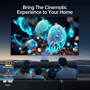 Projecteur UST 4K 1080P à courte focale, triple couleur, laser, 2+16 Go, projecteur vidéo intelligent, WiFi 6, <span class=keywords><strong>Android</strong></span> 9, TV FHD, cinéma maison - Product Image 4