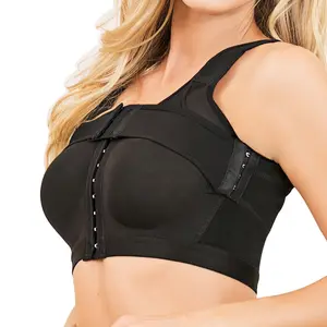 Customized OEM Elastic Compression Adjustable Push Up Chest Women Postoperative Bra With Support Belt for Breast Cancer