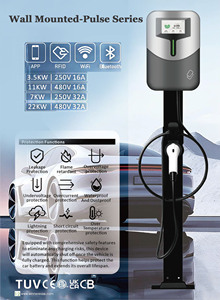 Nouvelles stations de recharge murales OEM 32A Type 2 3 phases avec contrôle WiFi via application, EVSE intelligent OCPP, câble de 5 m, chargeur de voiture électrique domestique 7kW-22kW - Product Image 4