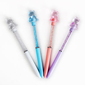 O & q कस्टम लोगो एब्स क्रिस्टल बॉलपॉइंट पेन 0.7 मिमी प्यारे पशु माउस खरगोश हंस शैली की गुणवत्ता फैशनेबल कावई प्लास्टिक पेन - Product Image 3