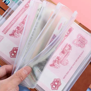 Custom <span class=keywords><strong>A4</strong></span> A5 A6 A7 File Budget Binder Cash Pouch Clear Pocket Zipper Pvc Plastic Filling Pocket cartelle - Product Image 5