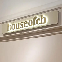 Fabricant de panneaux rétroéclairés LED personnalisés, lettres en acier inoxydable 3D miroir, logo lumineux pour salon, barbier, réception