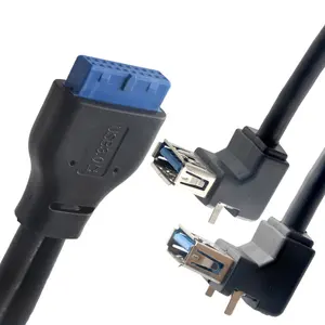 Câble d'extension de carte mère de haute qualité 20 broches 2 ports USB 3.0 câble de support de panneau avant usb3.0 à 20pin/19pin fil combiné
