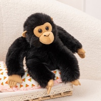 Peluche personnalisée de chimpanzé réaliste, jouet en peluche de singe noir doux, supporte la personnalisation du logo, vente en gros pour cadeau