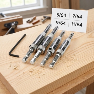4 Pcs Self Centering <b>Hinge</b> Drill Bits Set Woodworking Hex Shank Self Centering <b>Hinge</b> Drill Bits for <b>Door</b> Cabinet - Product Image 5