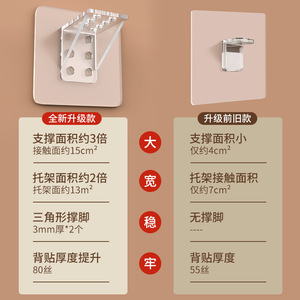 Leves No-Drill Shelf Support CBT-ZH-122 <b>Plastic</b> Triangular <b>Bracket</b> For Wardrobe Cabinet Indoor Use - Product Image 1