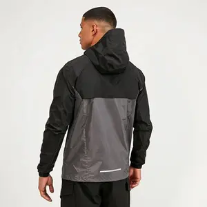 Vestes coupe-vent en nylon personnalisées pour hommes, vestes de sport en polyester à rayures réfléchissantes, vestes coupe-vent avec fermeture éclair complète pour l'athlétisme et le sport