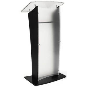 Pannelli laterali <span class=keywords><strong>in</strong></span> <span class=keywords><strong>legno</strong></span> acrilico pannello frontale del podio pulpito leggio con ripiano di stoccaggio inclinazione piattaforma di lettura - Product Image 6