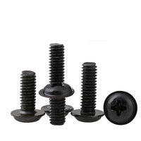 Tornillo de Cabeza Cruzada PWM con Arandela, Tornillo de Cabeza Redonda con Tornillo Mediano, Tornillo para Caja de Ordenador M5 Negro