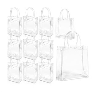 Custom Logo Waterproof See-Through Pvc Different Handle <b>Plastic</b> <b>Tote</b> Bags for Luxury Wedding Christmas Gift Packing - Product Image 3