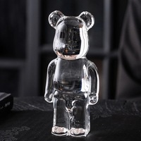 Sculpture d'ours en cristal noir transparent, objet de collection, décoration de mariage et de maison, style Art déco de luxe