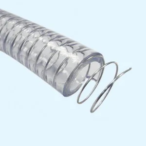 Manguera reforzada de alambre de acero PVC de 6 pulgadas de grado alimenticio para transferencia y succión de fluidos industriales