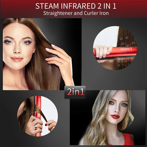 Lisseur à vapeur en céramique infrarouge de 1 pouce, chauffe rapidement, ions négatifs, réglage de la température pour le coiffage des cheveux - Product Image 3