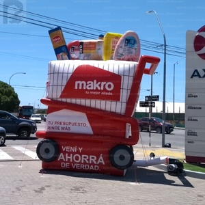 Chariot de courses <span class=keywords><strong>géant</strong></span> gonflable lumineux personnalisé, chariot de supermarché gonflable publicitaire pour la campagne d'inauguration de magasins de détail - Product Image 4